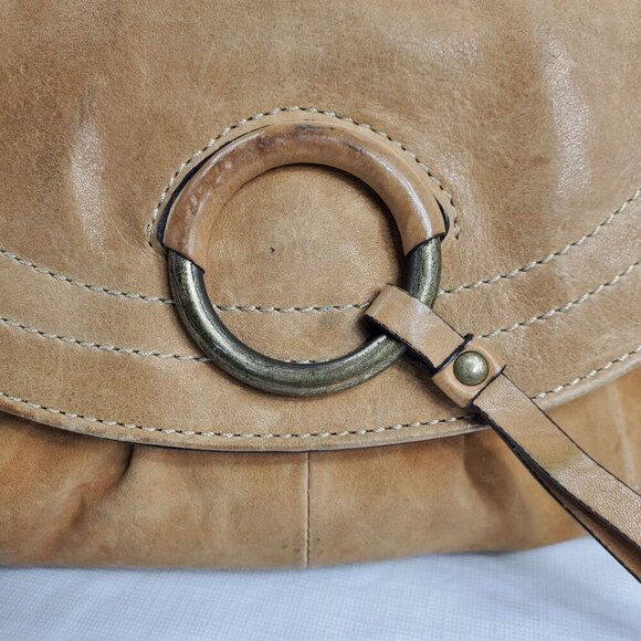Hype Women's Brown Shoulder Bag Leather Detachable Strap Inner Pockets - Picture 5 of 16